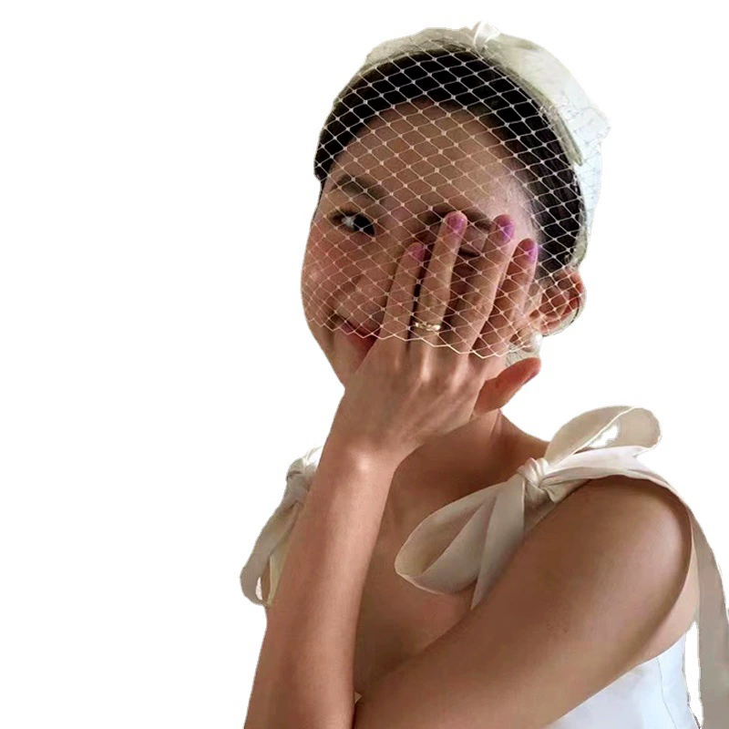 Headband with bow, retro hair accessory for bride, internet celebrity