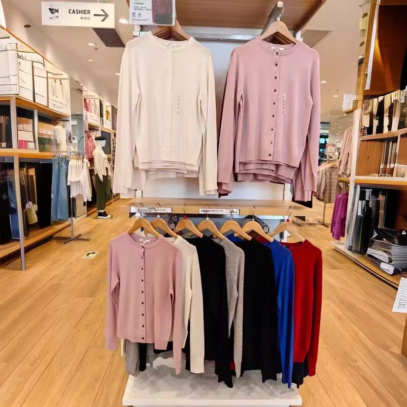 Japanese-Made Women's Fine-Spun Merino Wool Round-Neck Knit Cardigan Long-Sleeve Air-Conditioning Sweater Jacket 461037 Japanese-Made Women's Fine-Spun Merino Wool Round-Neck Knit Cardigan Long-Sleeve Air-Conditioning Sweater Jacket 461037