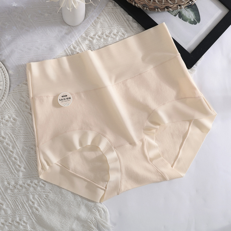 60S algodón de cintura alta ropa interior de mujer 5A algodón antibacteriano entrepierna de niña tamaño antibacteriano cintura elevadora de brazo de mujer