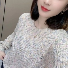 【星空幻彩】丸襟早春新作韓国版カラーの綺麗な綿のシャツと女性のゆったりとした丸襟のニット