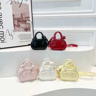Korean 2025 Spring and Summer New Niche Satchel Small Square Bag Girls Cross-Body Bowling Bag Boston Pillow Bag