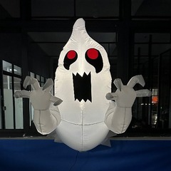 2024ハロウィーンの空気入れ型の空気入れ装飾が1メートル光る窓の白い小僧