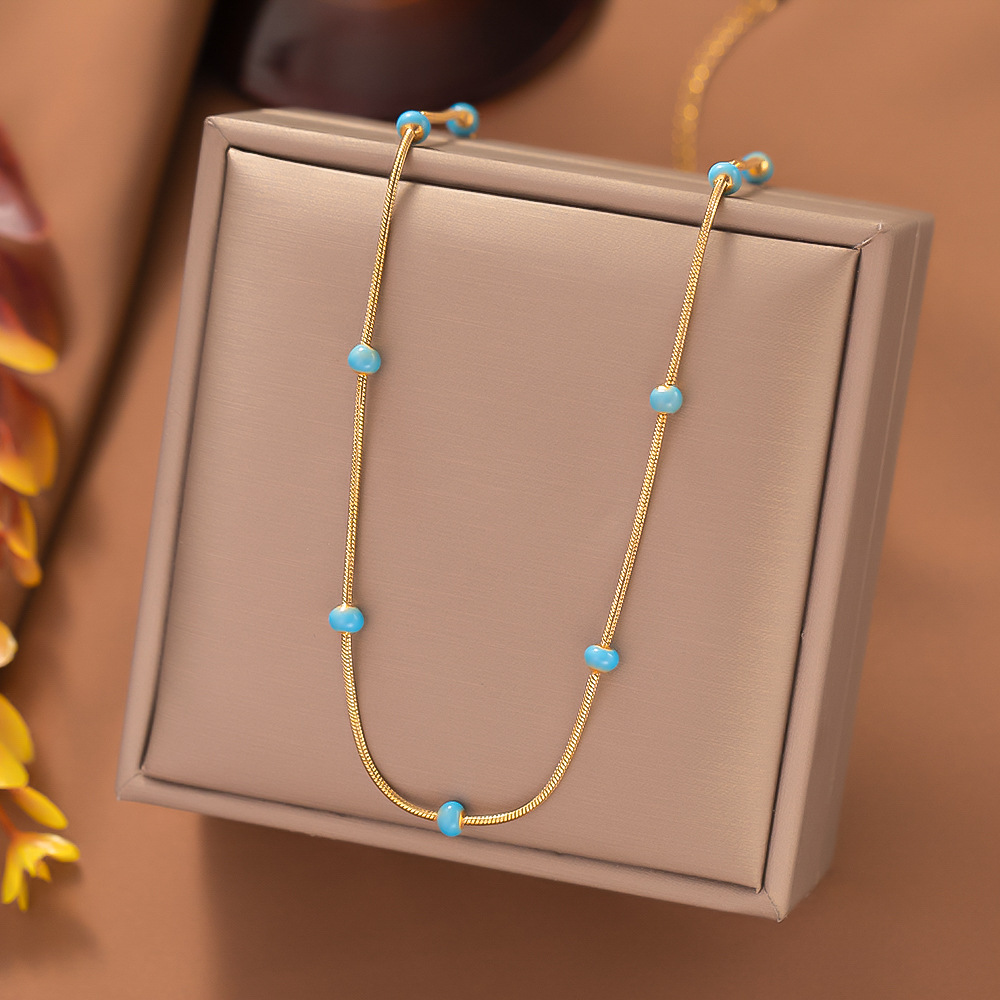 Daily Occasion 304 Stainless Steel Material Jewelry Pattern PVD Coated Real Gold Plated 18K Gold Jewelry 304 Stainless Steel Vacation Waterproof Non Tarnish 304 Stainless Steel Necklace