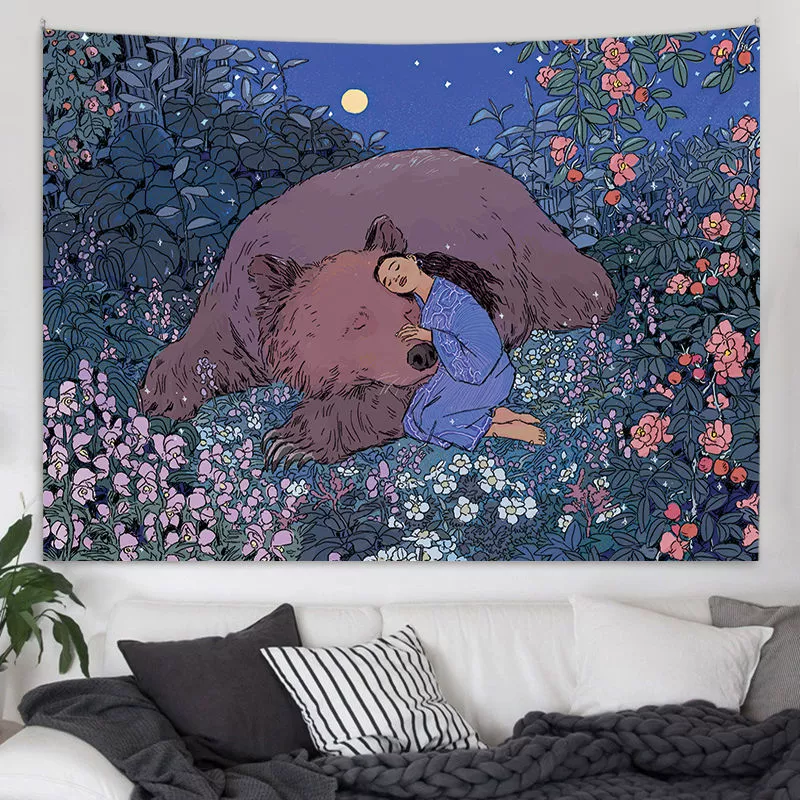 Ins hanging cloth European art personality bedroom background cloth rental room renovation dormitory bedside decoration wall cloth tapestry