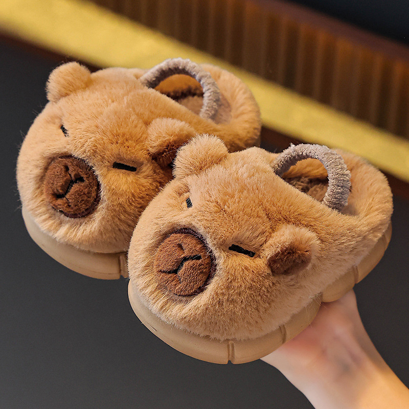 Baby Cotton Slippers Autumn and Winter Indoor Non-Slip Kapibara Kidsren's Slippers Winter Boys Infants 1-2 Years Old 3