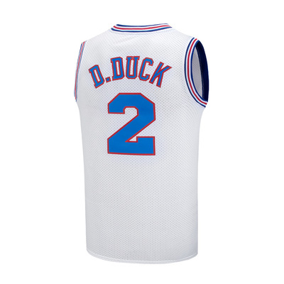 空中大灌篮电影版 D.DUCK2号 刺绣 球衣 篮球服白|ms
