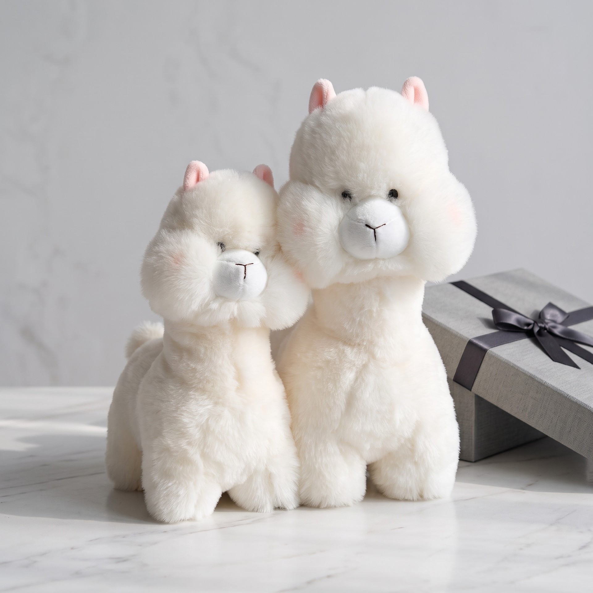 Cute white alpaca plush toy pillow, children's gift, healing toy for girls