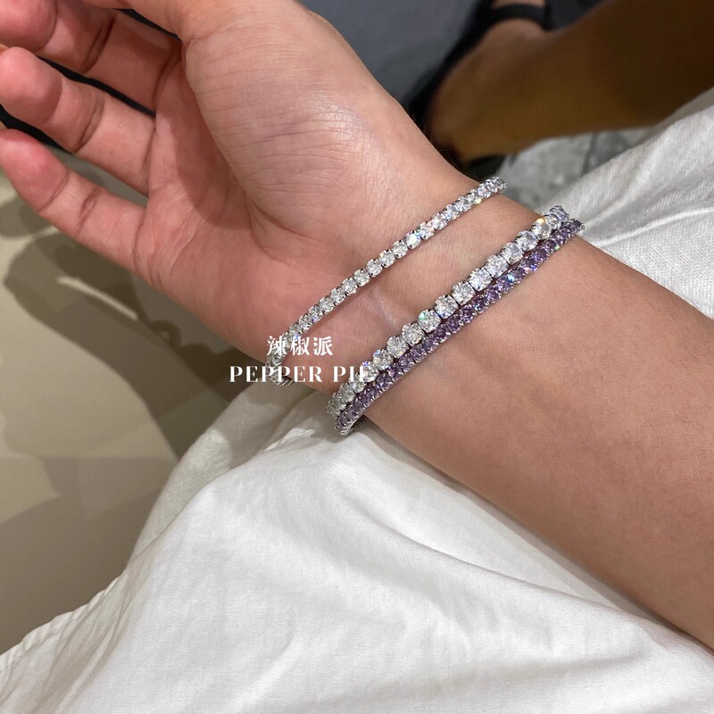 Zircon Elastic Sterling Silver Bracelet Vintage Jewelry Korean Style Tennis Ins Niche Design Bracelet for Women with a High-End Feel Zircon Elastic Sterling Silver Bracelet Vintage Jewelry Korean Style Tennis Ins Niche Design Bracelet for Women with a High-End Feel