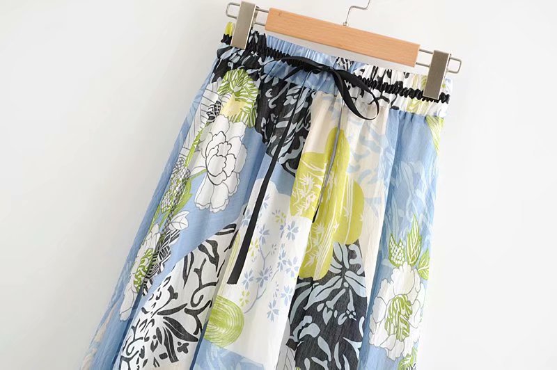 fashion chiffon print mid-length skirt NSAM44589