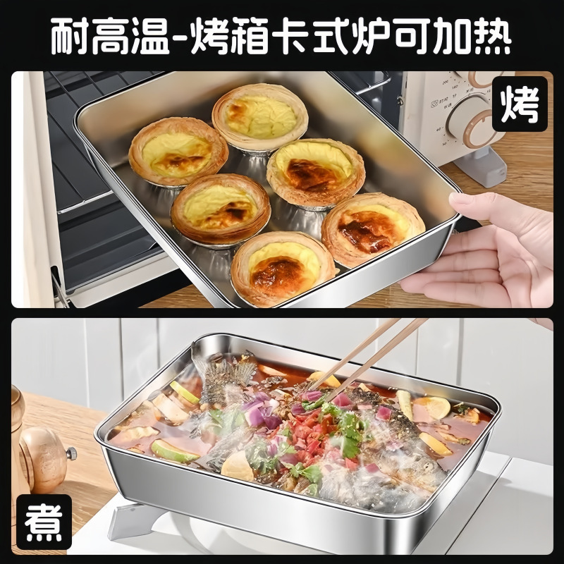 Caja de almacenamiento de alimentos de acero inoxidable, apta para congelar, con tapa, de calidad alimentaria, de grado comercial, adecuada para picnics, loncheras y uso en refrigeradores.