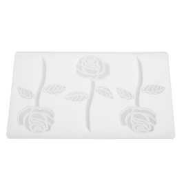 新款硅胶巧克力插件模具3连玫瑰花自制蛋糕配件插片 烘焙工具DIY