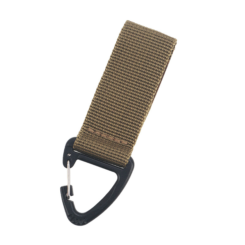 Tactical nylon correas mochila colgante hebilla de un solo punto triángulo hebilla mosquetón multifuncional accesorios tácticos llavero