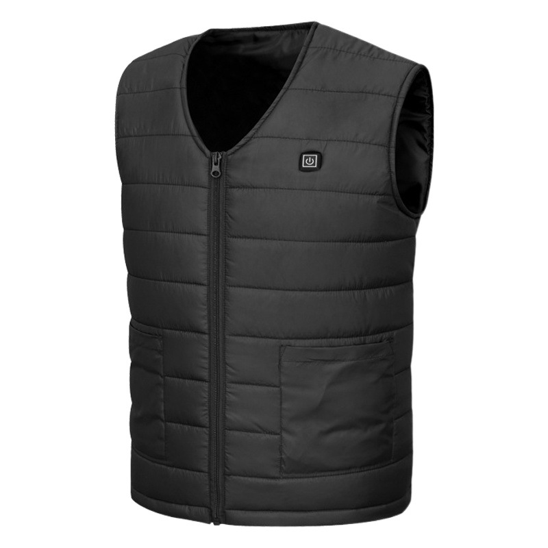 Distrito 10 nuevos hombres Chaleco de calefacción de carga con cuello en V USB inteligente de temperatura constante Chaleco de calefacción térmica calefacción eléctrica abrigo de algodón acolchado