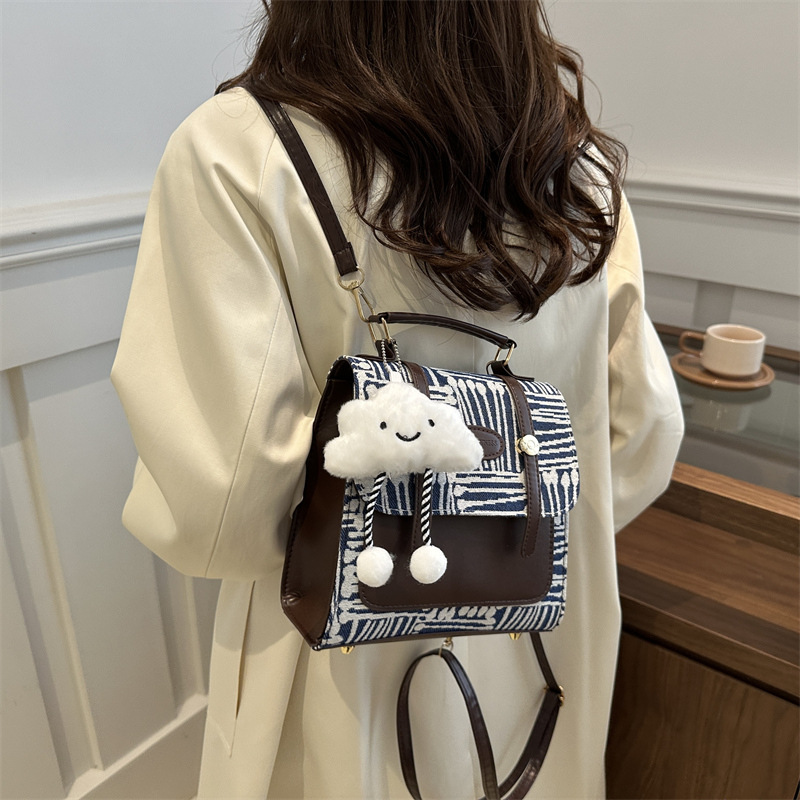 Bolsas de moda de verano de vaqueros para mujeres 2024 nueva moda mochila de vacaciones, mochila de viaje universal