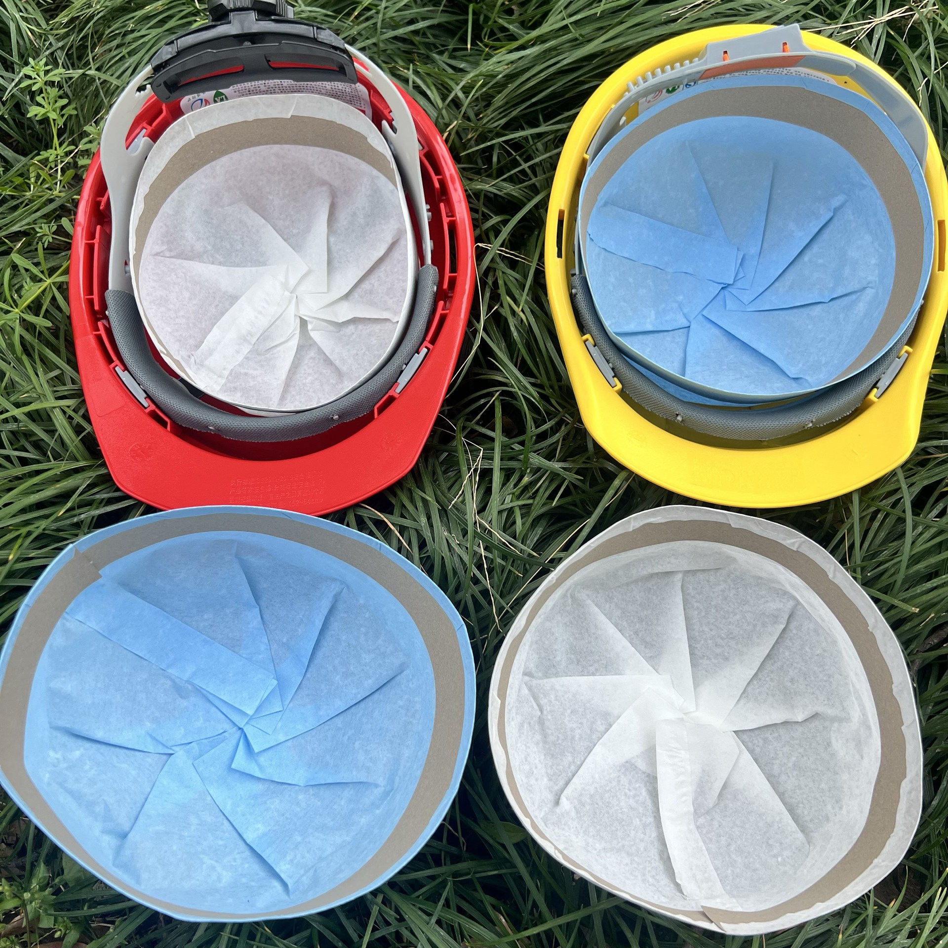 帽内衬垫一次性吸汗皱纹纸隔脏污套头盔胆电瓶车配件干净透气