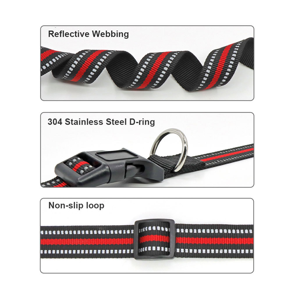 Productos para mascotas collar fuente de fábrica de collar de seda reflectante collar de mascotas collar de luz nocturna para perros grandes