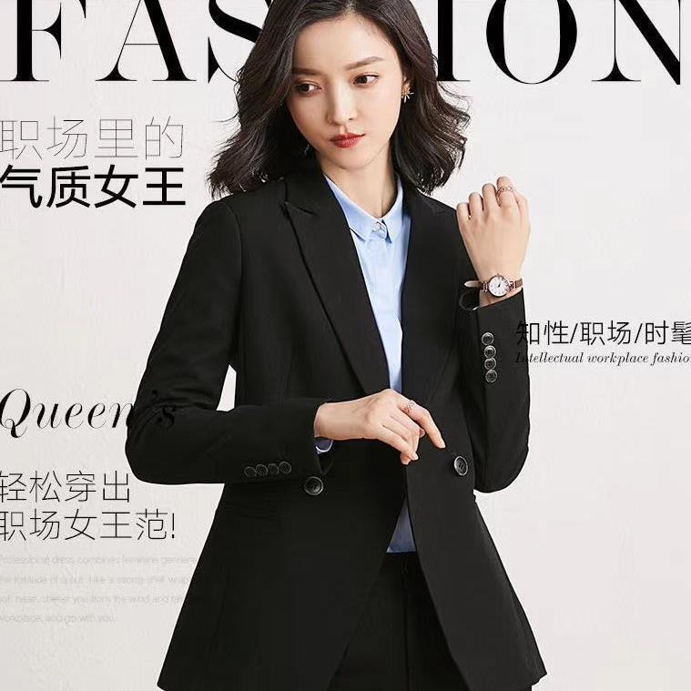 2023 Suit Stretch Color Imitation Fabric Vertical Slim Double Button Women's Jacket Business Wear Wholesale Commuting