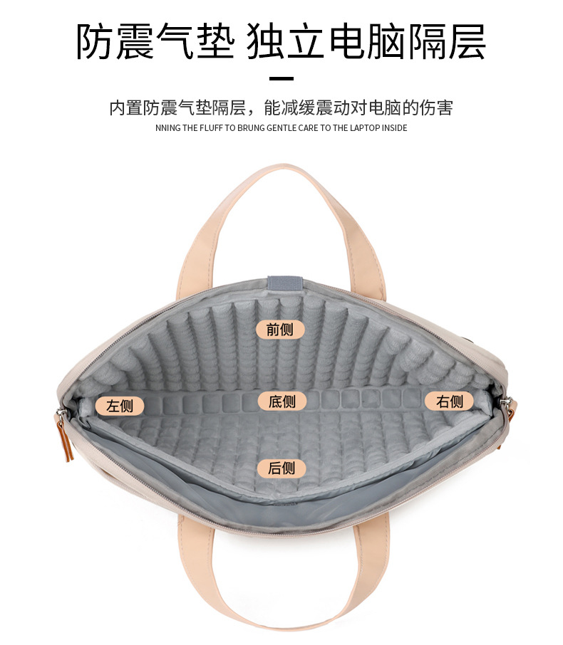 Light and thin macaron full airbag computer bag for girls, simple design, high appearance level handbag, business commuting briefcase undefined