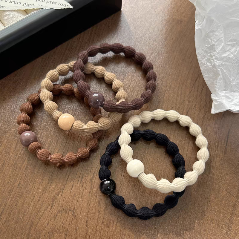 新款高马尾皮筋豆豆发圈发绳网红高弹力发圈扎头发头绳简约基础款|undefined