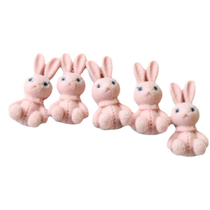 Ins Южная Корея мультфильм Флокирование котенок медведь нашивка DIY аксессуары из смолы серьги аксессуары для волос чехол для телефона материал оптовая продажа