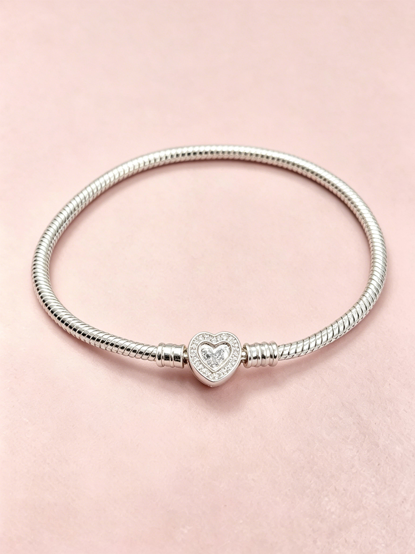 Panjia pulsera desmontable bronce simple pulsera plateada de piedra amor copo de nieve cuatro hojas joyas de la luna