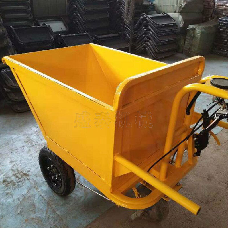 推车水泥搬砖运料拉沙翻斗车建筑工程三轮车电动灰斗车自卸手推车