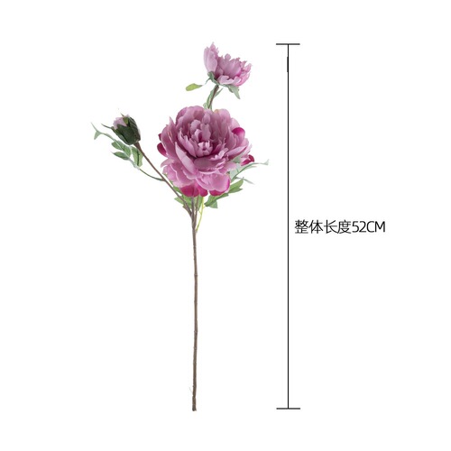 Chinese style single branch peony artificial flower manufacturer home decoration wedding bouquet flower road lead flower wall DY1-1911A