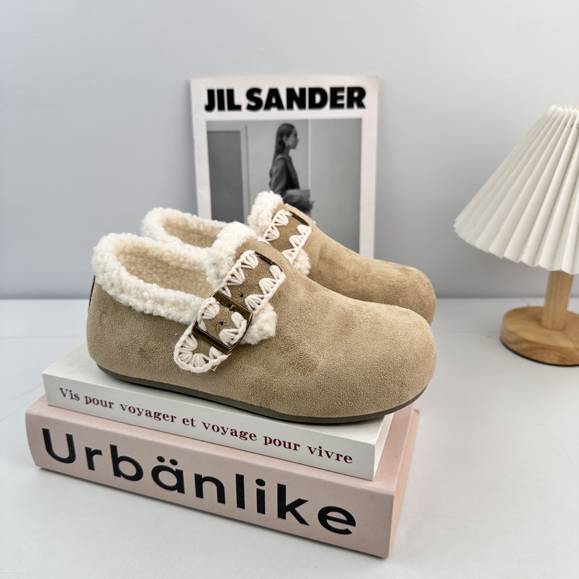 YUANBO2025 zapatos de lana de caño y invierno calientes zapatos de hebilla de algodón bolsas de mujer zapatos de bolsas de cabello image 7
