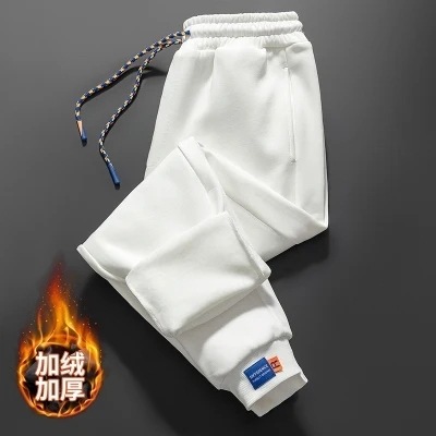 In stock, new autumn/winter style men's fleece-lined jogger pants, versatile, fashionable, trendy long pants, casual pants, sweatpants for men.