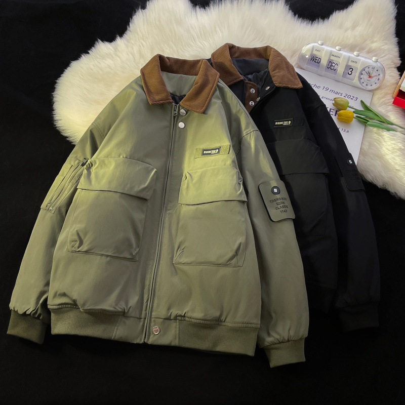My1512 Winter Japanese-Style Lapel Pilot Jacket Workwear Cotton Coat Thickened Cross-Border Foreign Trade Wholesale