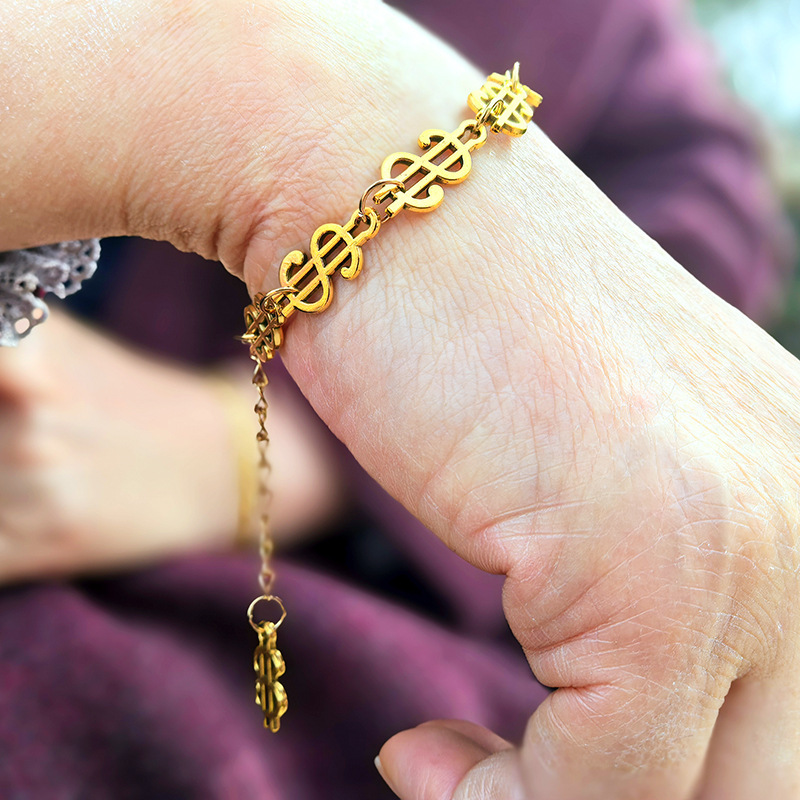 Overseas ebay New European and American Money Empire cash Star Bracelet Decayed Erosion Gold US Gold Cross Jewelry