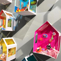 58C1幼兒園光影房子diy環創主題牆美術區美工牆貼玻璃紙建築區域