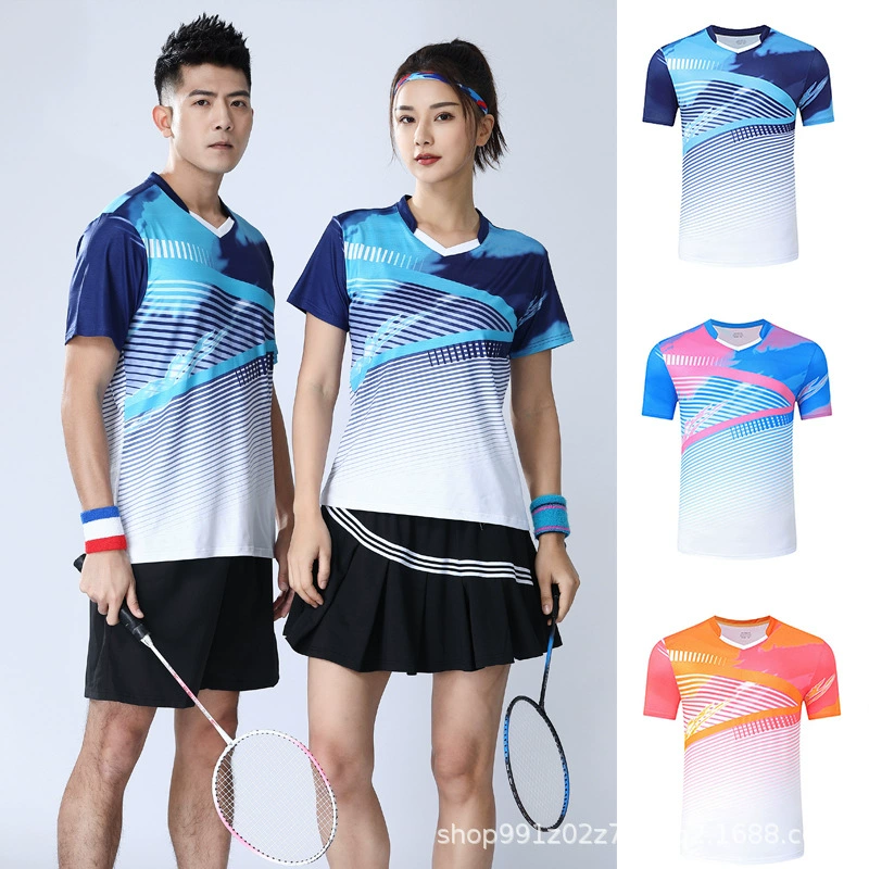 Новинка 2024, костюм для бадминтона, мужские и женские топы с короткими рукавами по индивидуальному заказу, спортивный трикотаж, одежда для соревнований