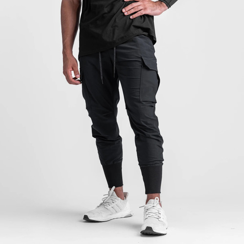 Crazy muscular men's sports and leisure trousers fitness elastic woven running training leg drawstring sweatpants cross-border