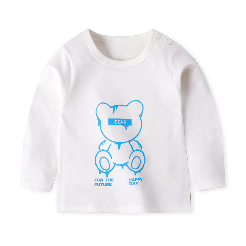 Children's Bottoming Shirt Cotton T-shirt Spring And Autumn New Baby Cartoon Tops Boys And Girls One-piece Baby Long Sleeves