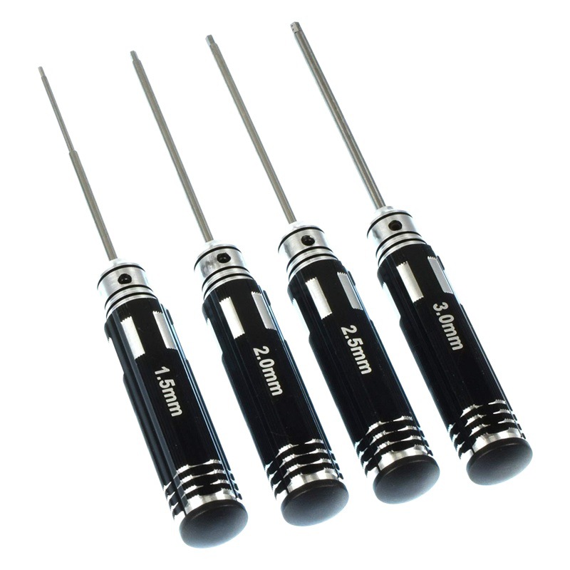 Juego de 4 piezas 1,5mm 2,0mm 2,5mm 3,0mm herramienta de destornillador hexagonal traje herramienta de modelo de avión H2S