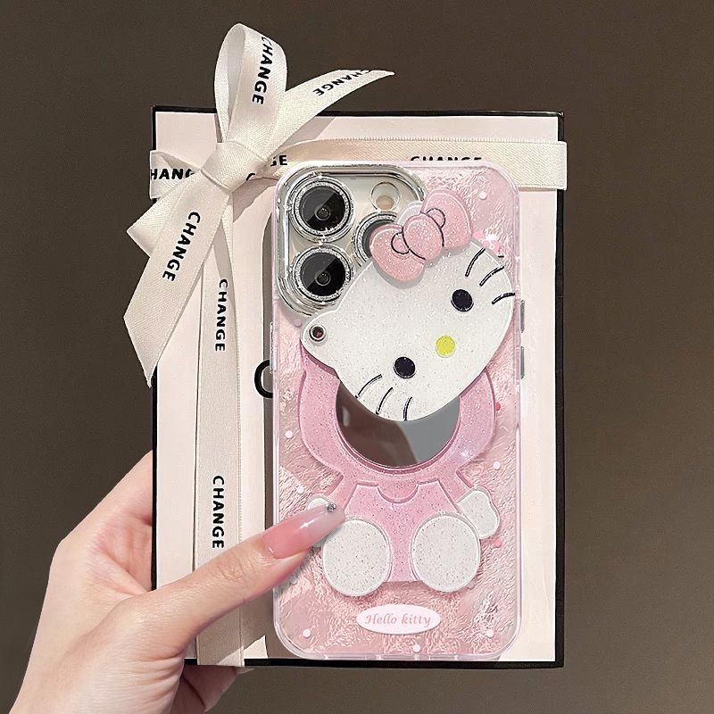 Internet Celebration Suitable for Apple 15/16 Girl Powder Glory 200/300pro Three-Dimensional Cat Mirror P70 Phone Case