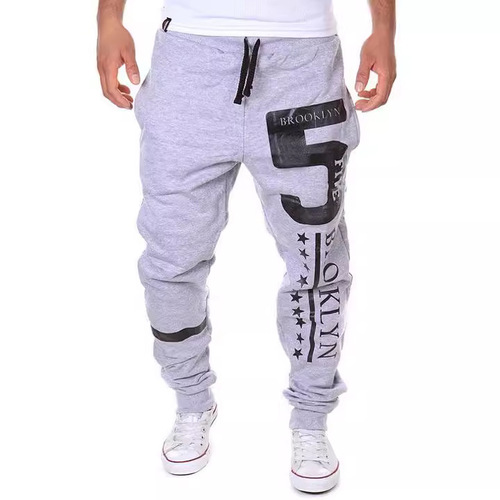 Wish Hot Selling AliExpress Sports Trousers with Digital 5 Print Design Men's Casual Sports Trousers