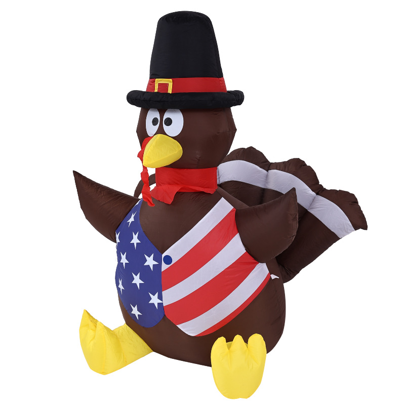 Festival de la cosecha de Acción de Gracias transfronterizo nuevo modelo inflable 1,5 m linterna bandera pavo decoración al aire libre adornos