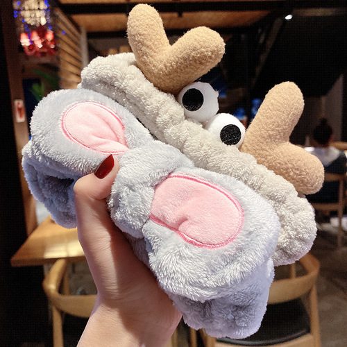 Face wash headband female internet celebrity simple Korean headwear makeup mask pressure hair bundle antler headband headband headgear