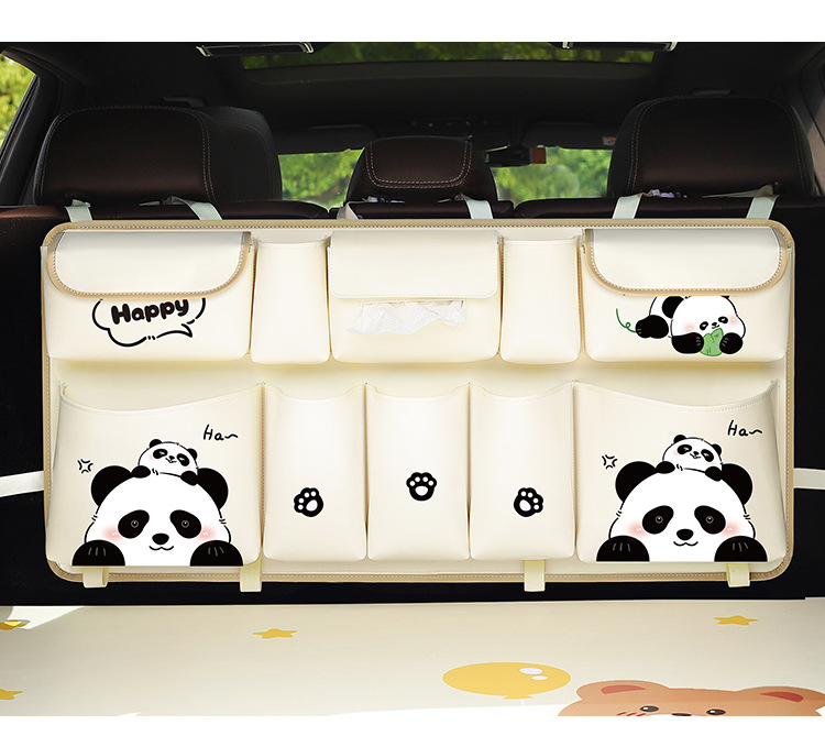 Multifunctional car trunk storage bag cute rear seat back-mounted car storage bag car storage box