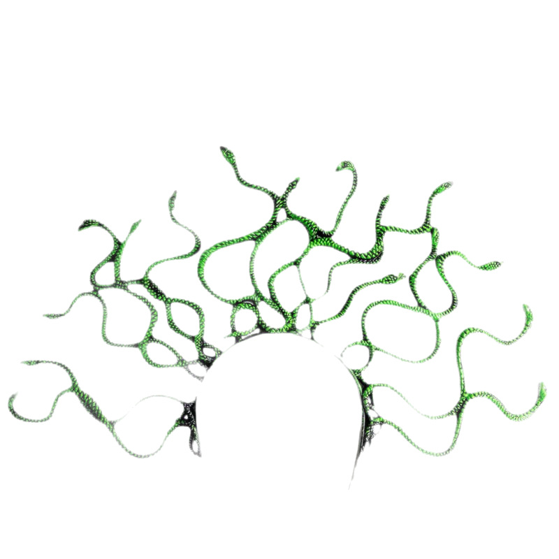 Medusa Snake Head Headband Halloween cos Accesorios para el cabello Bola de disfraces Antigua mitología griega Snake Head Buckle