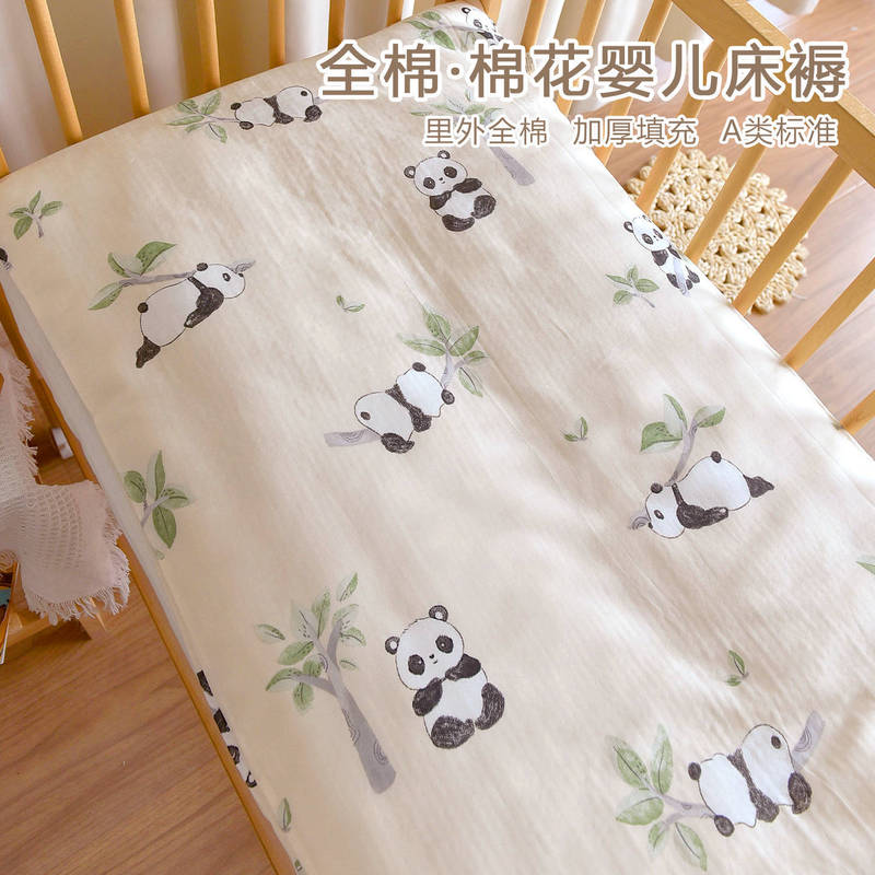 婴儿纯棉纱布床褥新生宝宝纯棉花秋冬加厚床垫幼儿园儿童铺被褥子|undefined