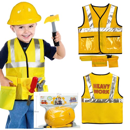 Little Engineer Vest Performance Suit Toy Set Repairman Role Play Suit Construction Worker Role Play Suit 