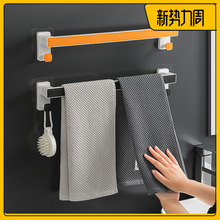 免打孔吸盘毛巾架吸盘式挂毛巾杆挂杆卫生间晾抹布架收纳可拆卸