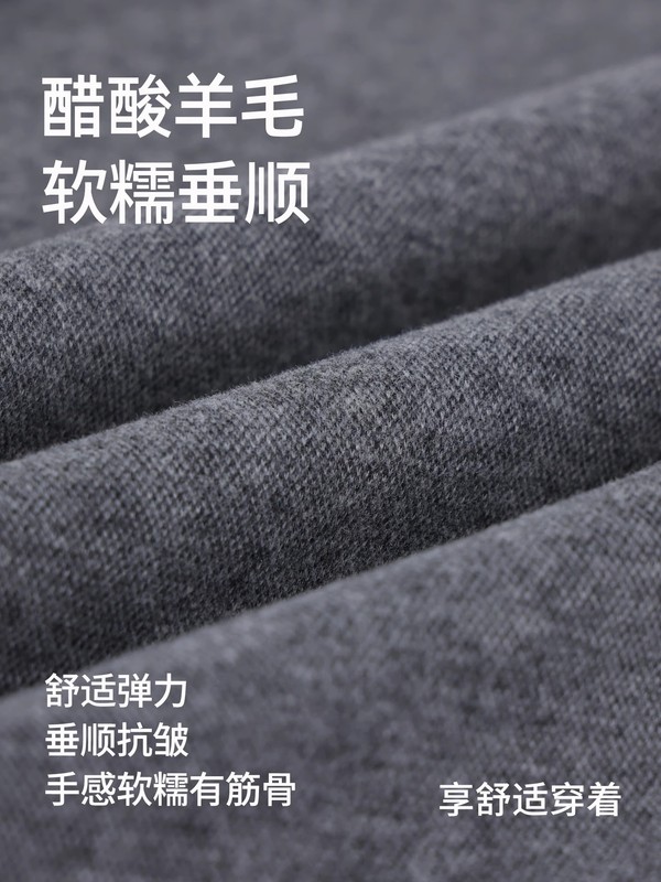 秋冬裤子男款垂感阔腿卫裤宽松直筒裤抗皱运动裤春秋男士休闲长裤|undefined