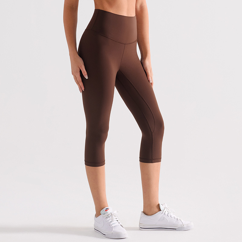ルルヨガ クロップドパンツ レディース ハイウエスト ヒップアップ 伸縮性起毛 フィットネス サイクリングパンツ 吸湿速乾 スポーツタイツ|undefined