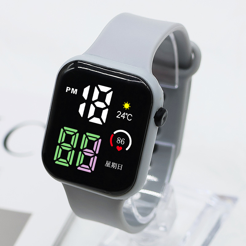 Ventas directas nuevas luces de colores pequeños cuadros pareja relojes de moda deportivos LED relojes electrónicos estudiantes electrónicos