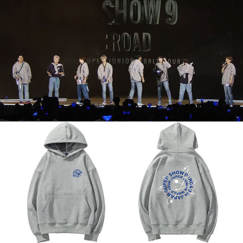 Superjunior Japanese tour SuperShow9Road peripherals with the same sweatshirt, hoodie, singing uniform