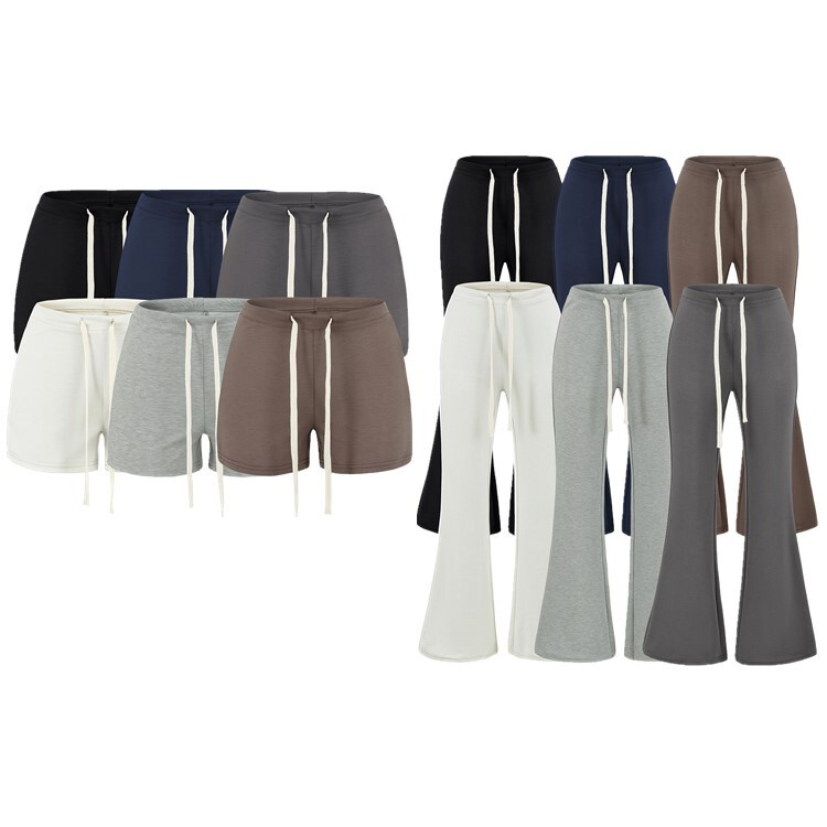 Low-waist drawstring flared air-elastic casual spicy pants, American-style casual elastic sports shorts, hot pants for summer Low-waist drawstring flared air-elastic casual spicy pants, American-style casual elastic sports shorts, hot pants for summer